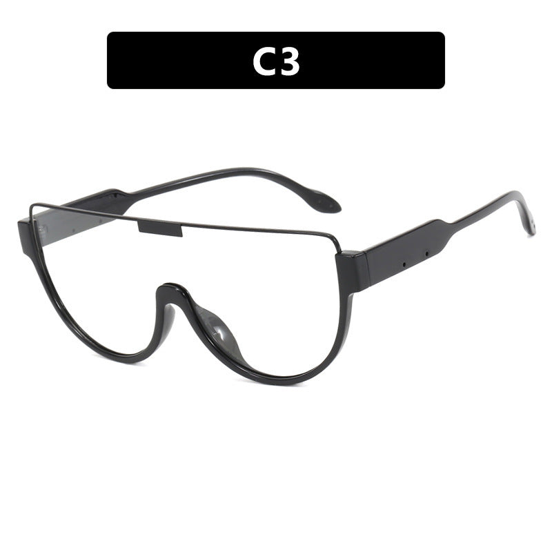Damen futuristische Sport-Sonnenbrille mit hochglänzendem Rahmen Karnz