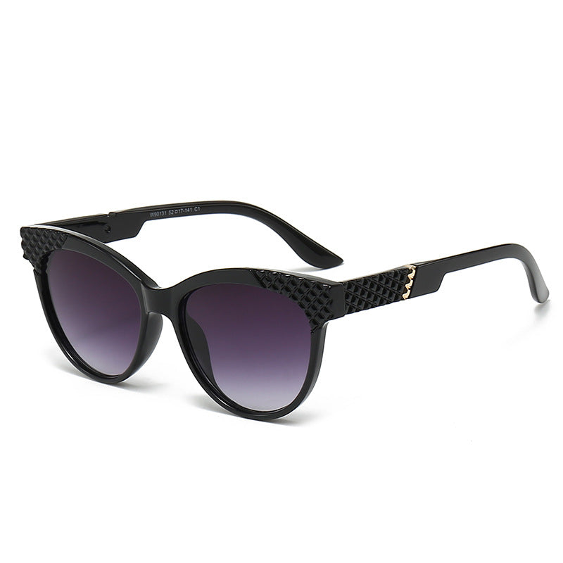 Damen Cat-Eye Sonnenbrille mit strukturierter Rahmen und UV-Schutz Karnz