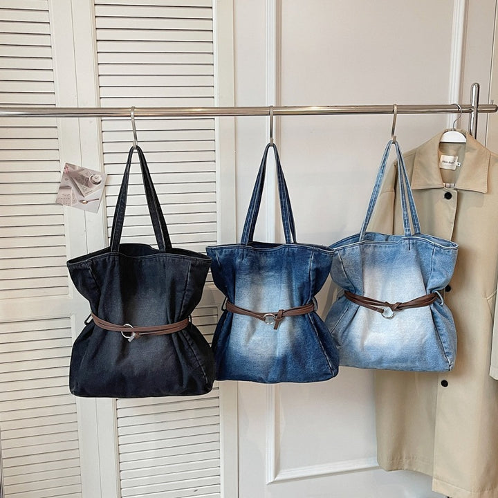 Geräumige Denim-Tasche