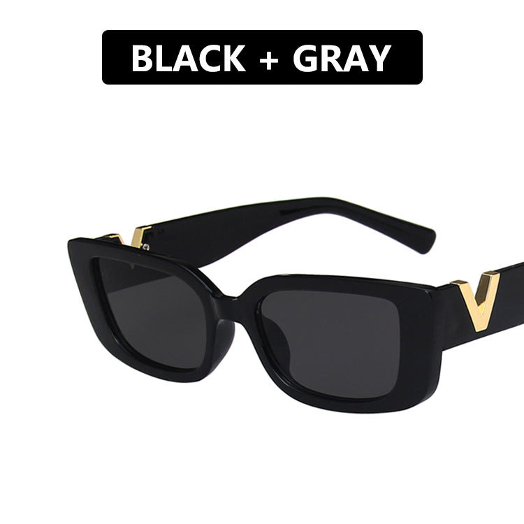 Damen moderne Cat-Eye Sonnenbrille mit Metallic-Details Karnz
