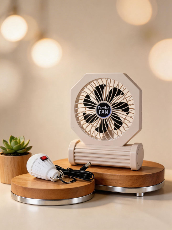 Damen tragbarer Tischventilator mit USB-Anschluss und schwenkbarem Kopf Karnz
