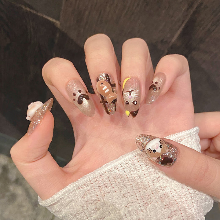 Verspieltes Tiermotiv Press-On Nail Set