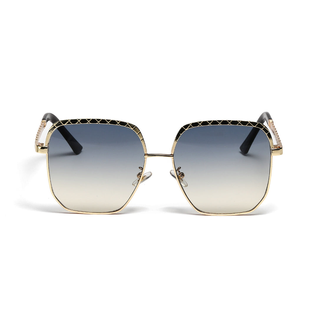 Damen modische oversized Sonnenbrille im geometrischen Design Karnz