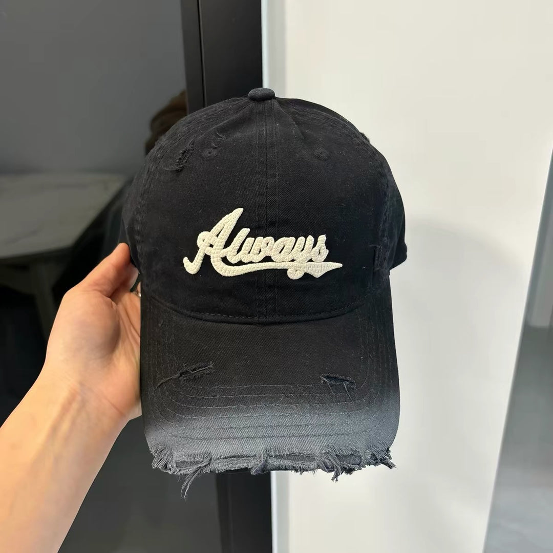Verstörte lässige verstellbare Denim-Mütze