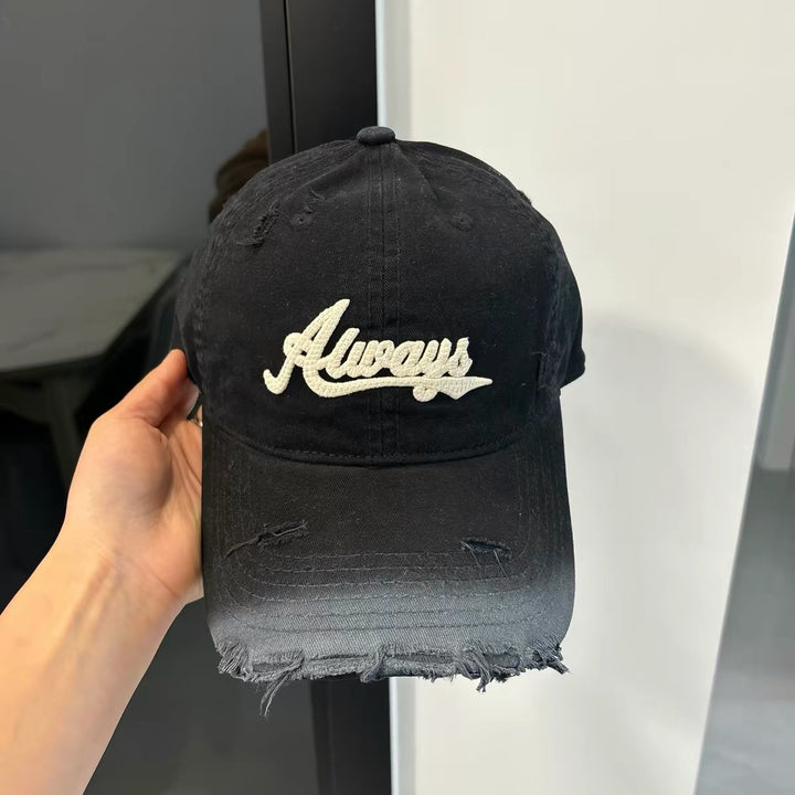 Verstörte lässige verstellbare Denim-Mütze
