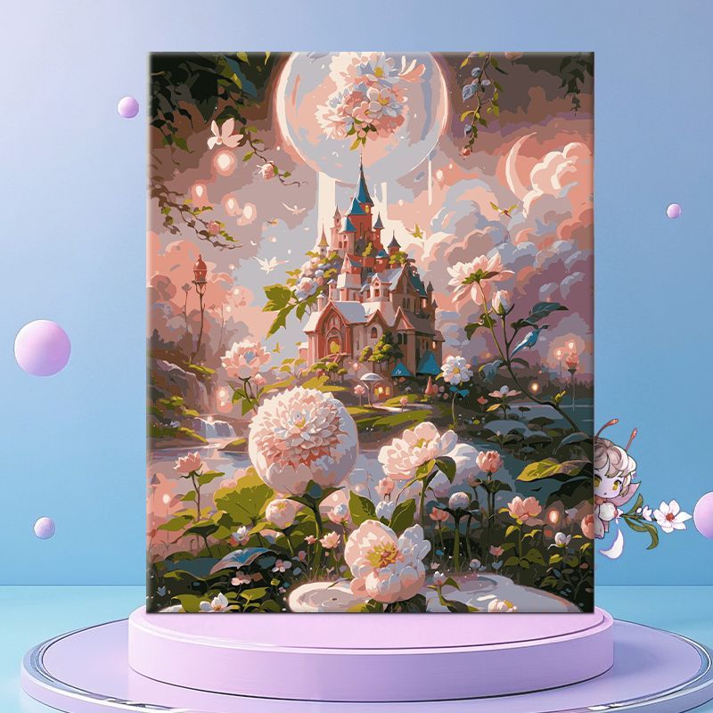 Verspielt Florale Fantasie Leinwand Wanddekoration Karnz