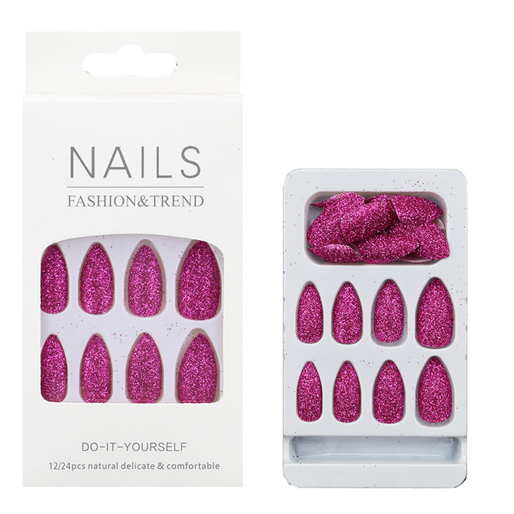 Glitzernde mandelförmige Press-On Nagelspitzen Karnz