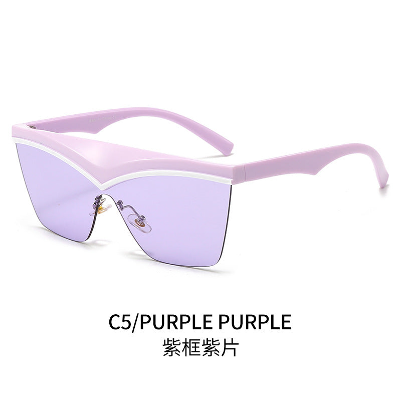 Damen Designer-Sonnenbrille mit asymmetrischem Rahmen und hochmodernen Gläsern Karnz