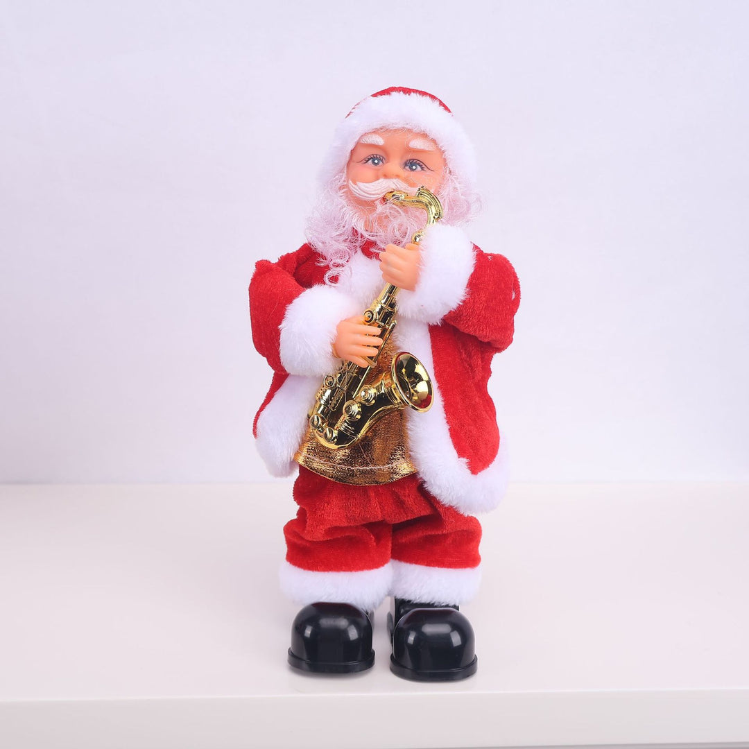 Dekorative Weihnachtsmannfigur mit Saxophon