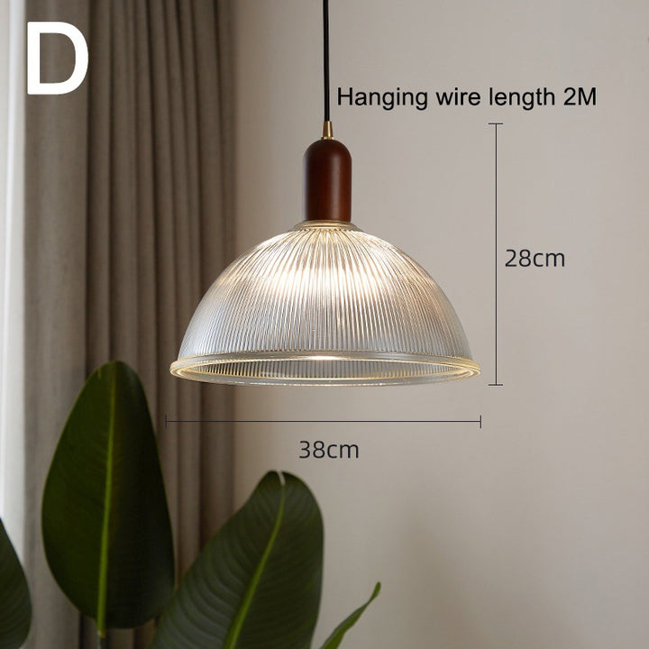 Moderne gerippte Glas Pendelleuchte