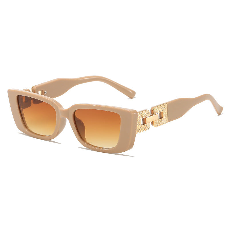 Übergroße quadratische Sonnenbrille mit glamourösem Akzent Karnz