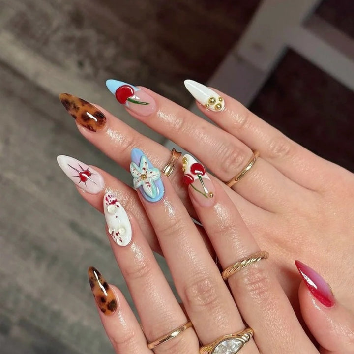 Tierisch inspiriertes Press-On-Nagelkunst-Set Karnz