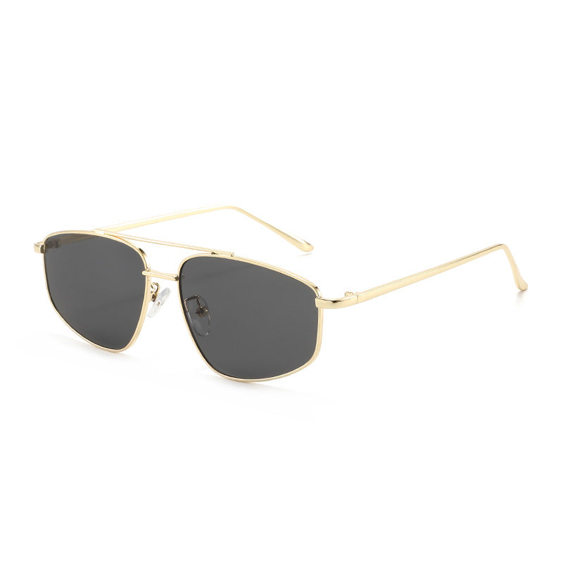 Damen geometrische Sonnenbrille mit hochwertigem Metallrahmen und polarisierenden Gläsern Karnz