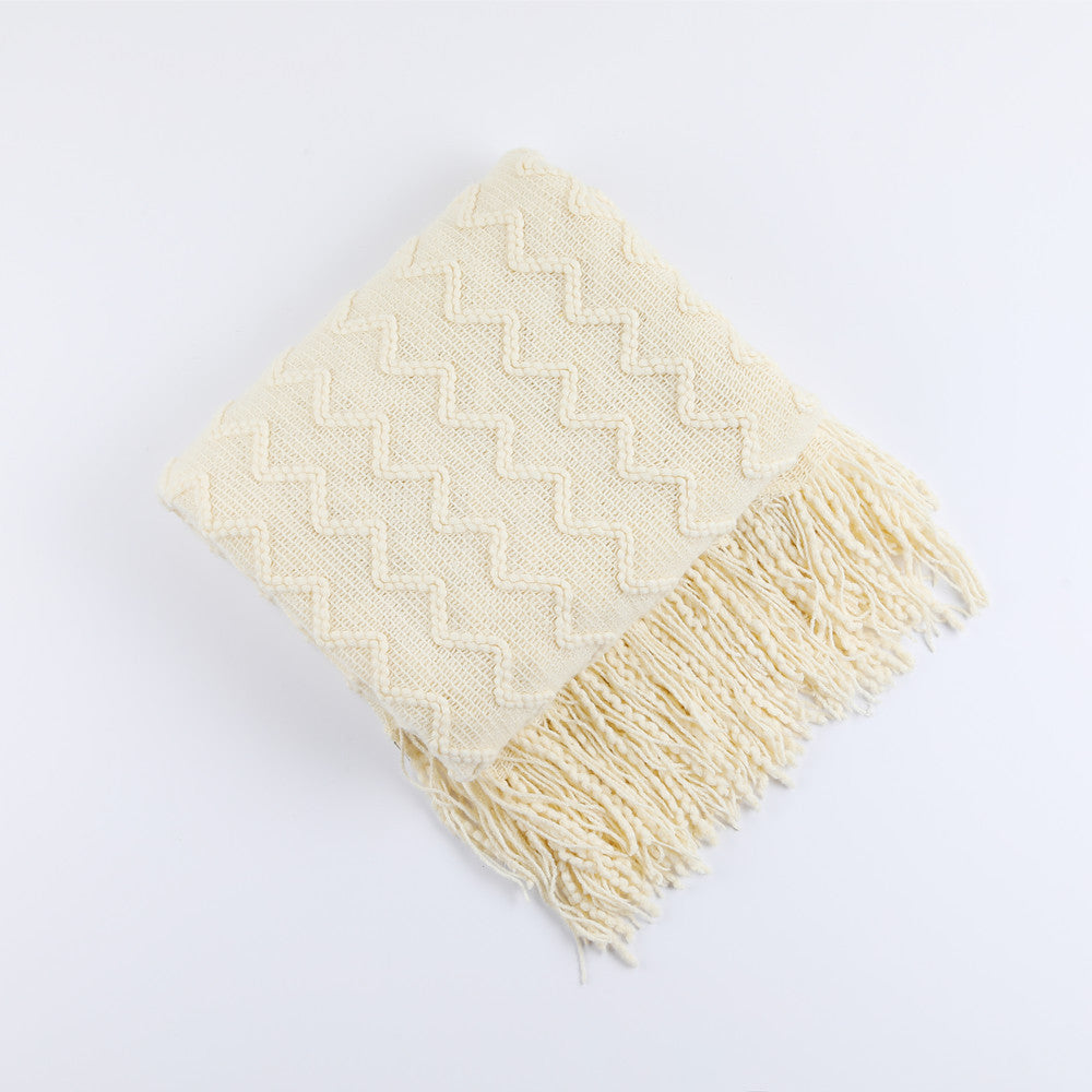 Gemütliche gestrickte Wurfdecke