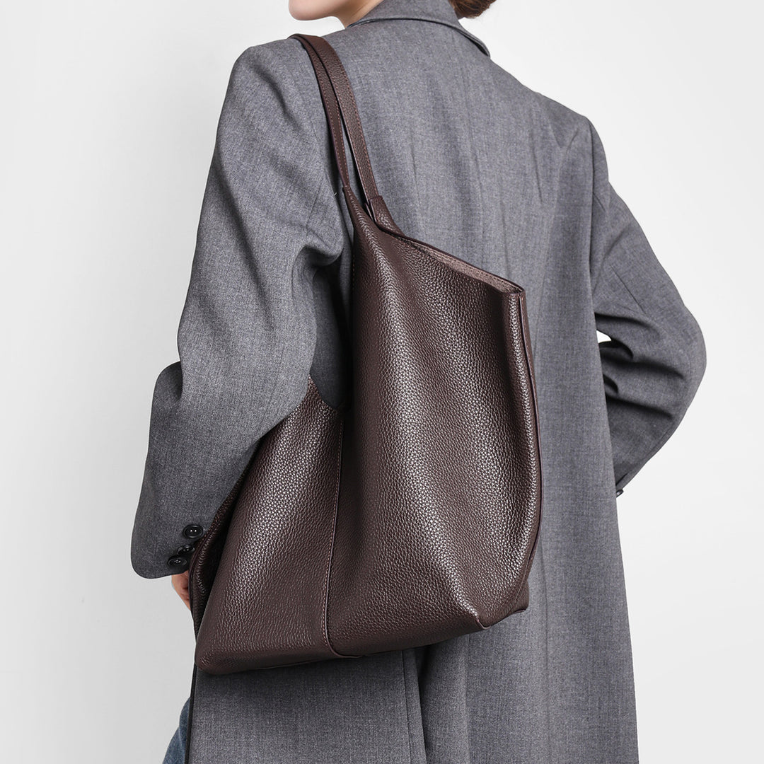 Gepunktetes Leder Große Schulter Tasche