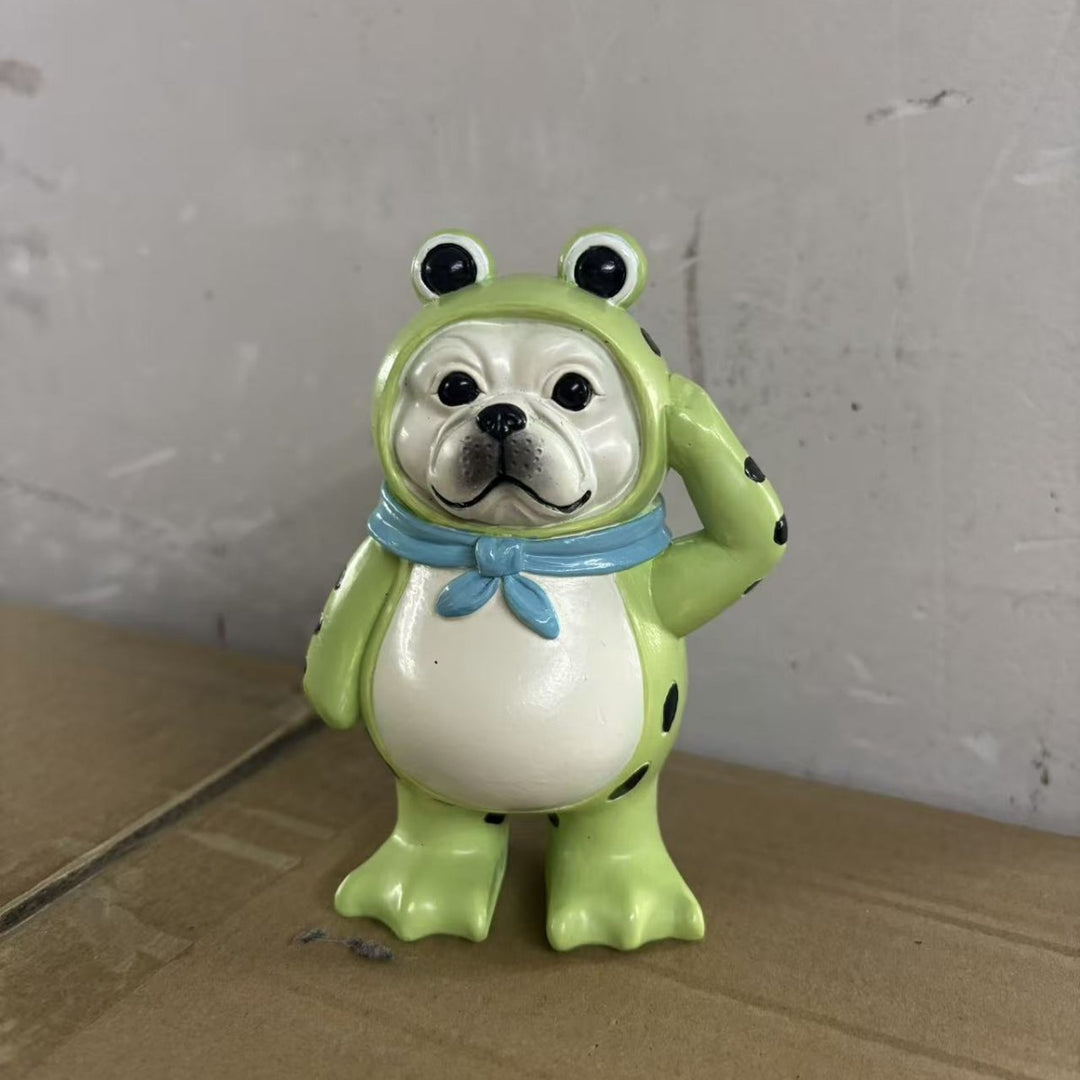 Dekorative Hundefigur mit Froschmotiv Karnz