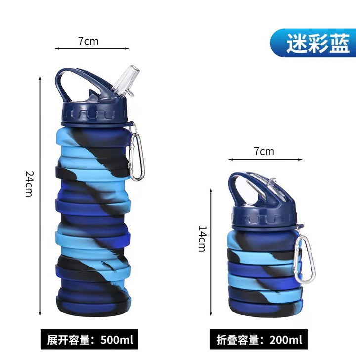 Unisex Faltbare Sporttrinkflasche mit Karabinerhaken Karnz