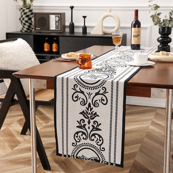 langer leichter ornamentaler Schal mit floraler Jacquard-Struktur