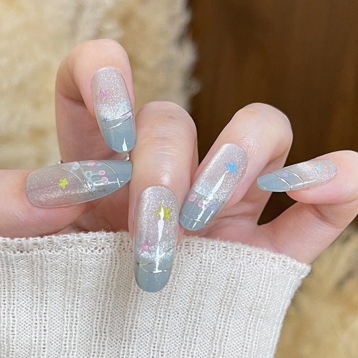 Dekorative Glitzernde Press-On Nail Tips Karnz