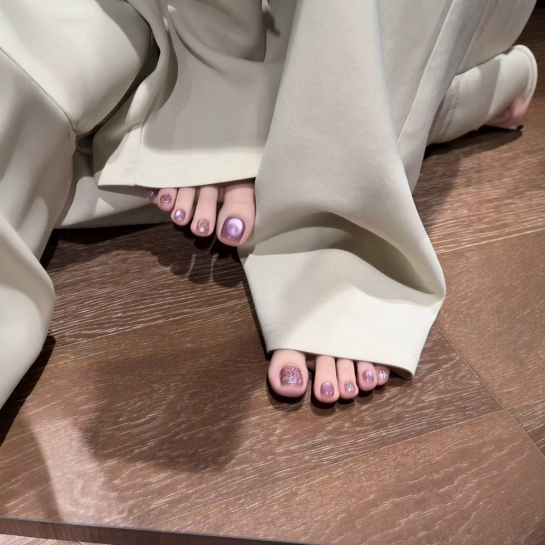 Glitzerndes Pediküre-Nagelset