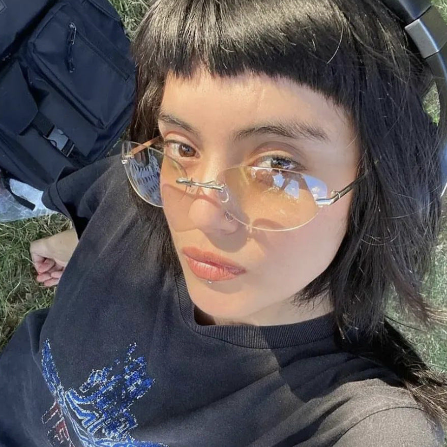 Damen modische Cat-Eye Sonnenbrille mit schmalem Metallrahmen und polarisierenden Gläsern Karnz