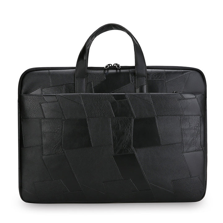 Premium Patchwork Leder Laptop Tasche Karnz