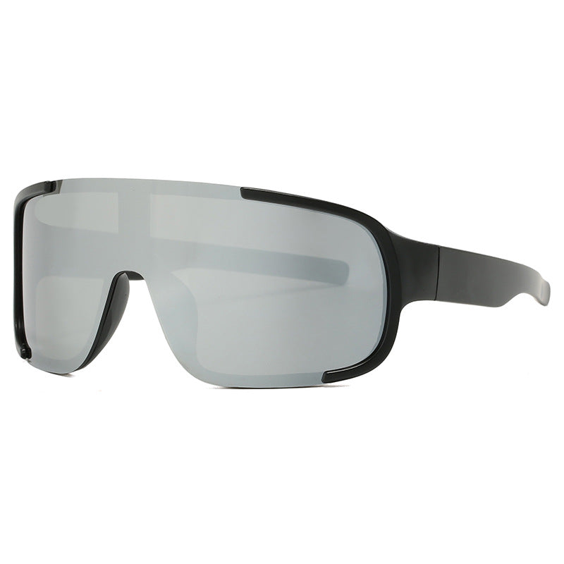 Damen sportliche UV-Schutz-Sonnenbrille mit breiter, aerodynamischer Form Karnz
