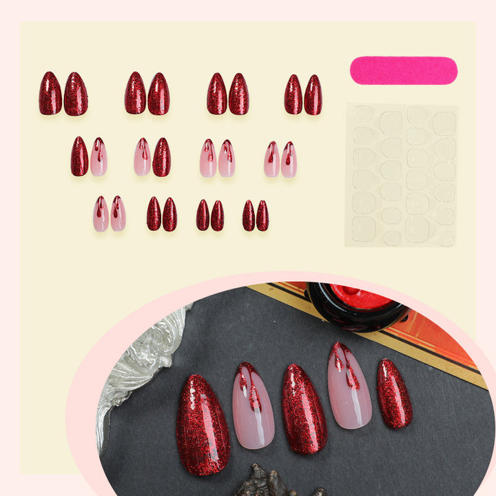 Glamourös Glitzerndes Press-On Nagelset Karnz