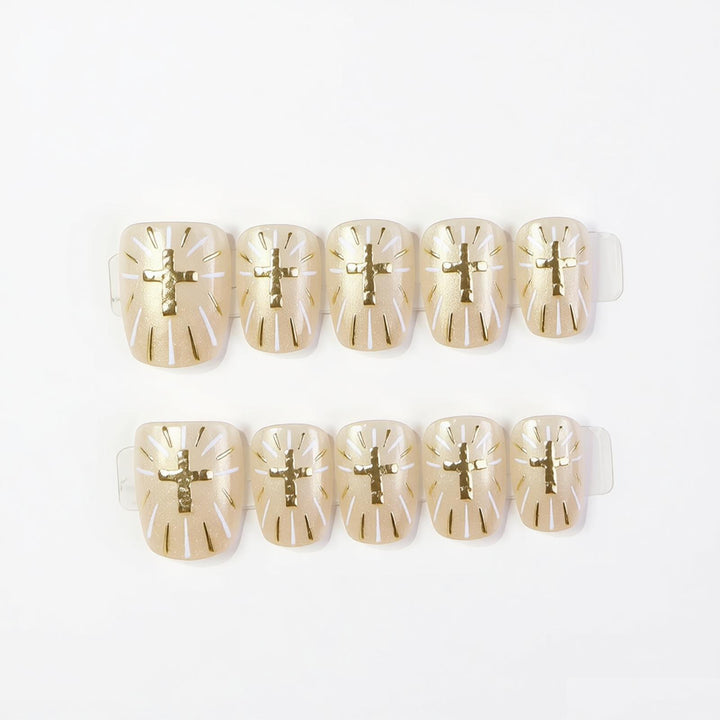 Dekoratives Press-On Nagelkunst-Set mit eleganten Designs Karnz