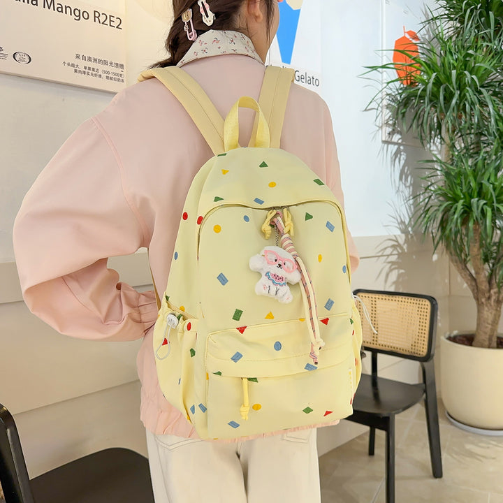 Stylische Mehrfarbige-Pünktchen-Rucksack Karnz