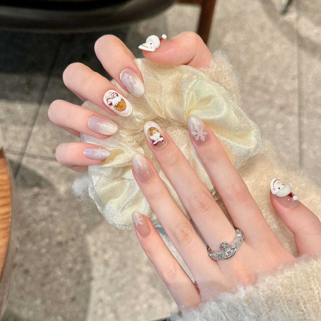 Festliches winterliches Press-On-Nail-Set