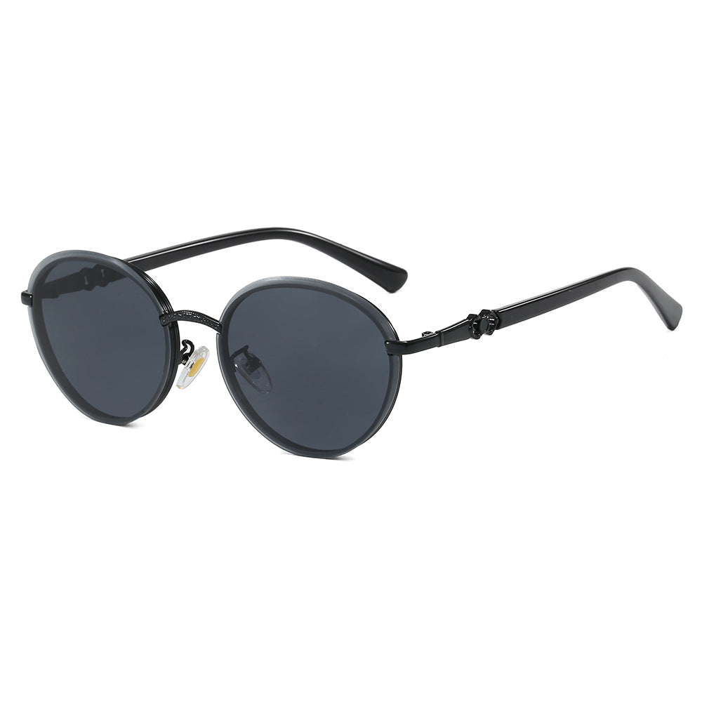 Damen elegante runde Sonnenbrille mit verspiegeltem Effekt Karnz