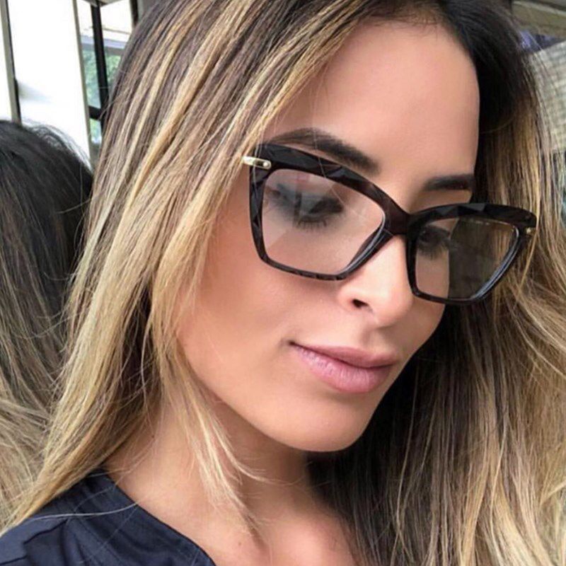 Damen modische große Brille mit elegantem Metallrahmen Karnz