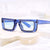 Damen extravagante quadratische Sonnenbrille mit glitzerndem Rahmen Karnz