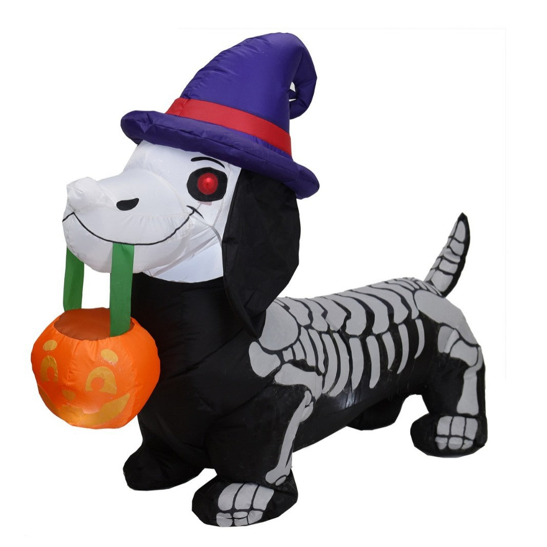Aufblasbare Halloween Hund mit Skelett-Design