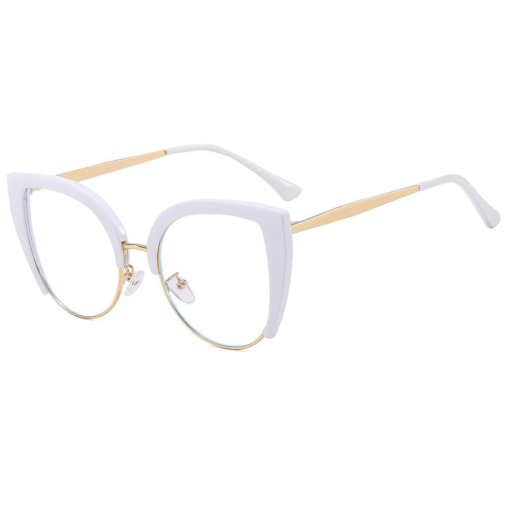 Damen Modische Cat-Eye Brille aus Kunststoff mit Metallakzenten Karnz