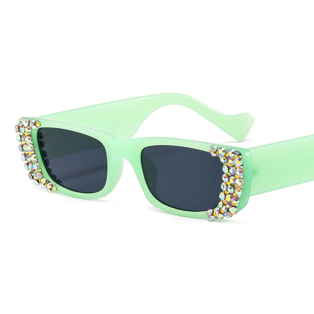 Damen extravagante Schmuckstein-Sonnenbrille Karnz