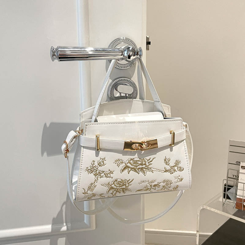 Elegante floral bestickte Handtasche
