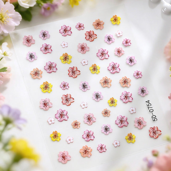 Blumen Nagelkunst Aufkleber
