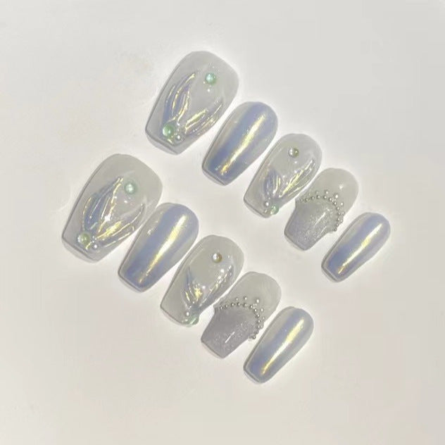 Künstlerisches dekoratives Press-on-Nagelset