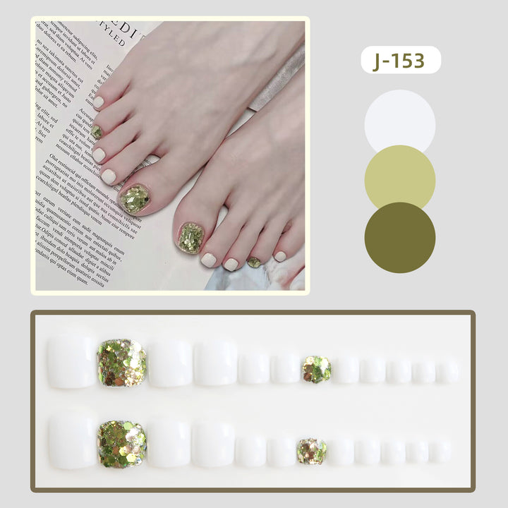 Elegantes Press-On Zehennagel Kunstset