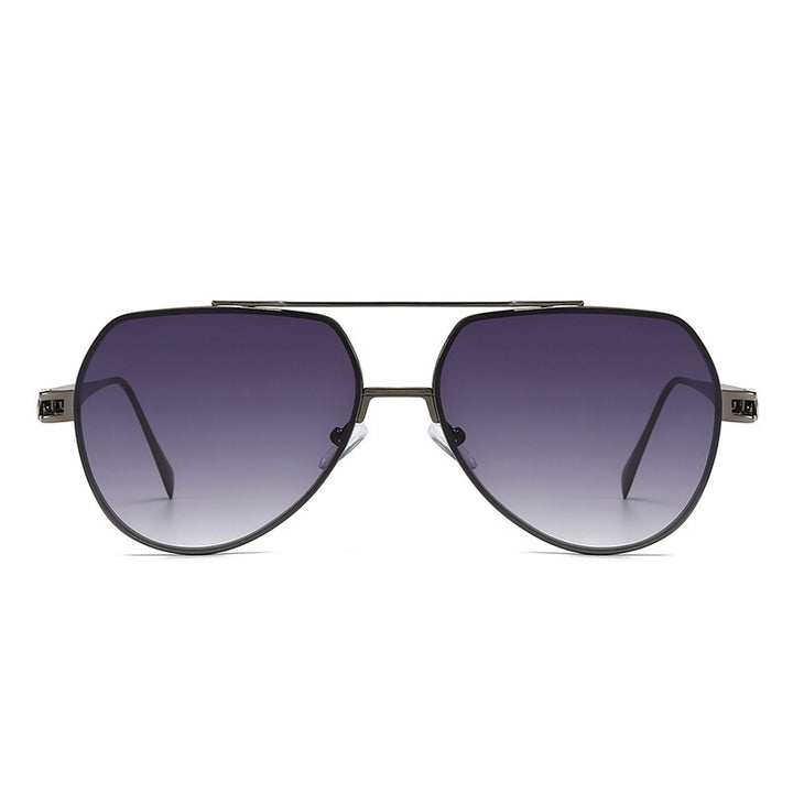 Damen Designer-Sonnenbrille im stilvollen, geschwungenen Metallrahmen Karnz