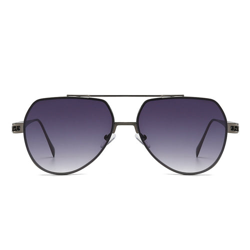 Damen Designer-Sonnenbrille im stilvollen, geschwungenen Metallrahmen Karnz