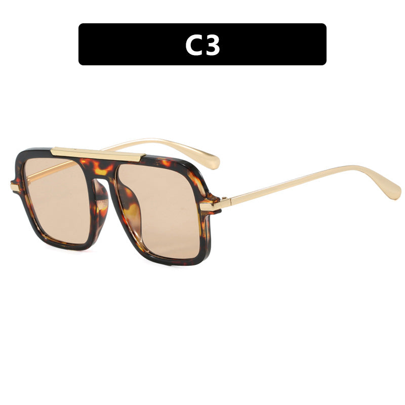 Damen quadratische Designer-Sonnenbrille mit goldenen Akzenten und schützendem UV-Filter Karnz