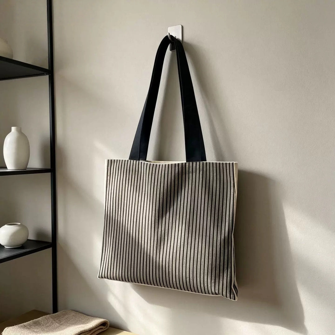 Stylische gestreifte Canvas-Tasche