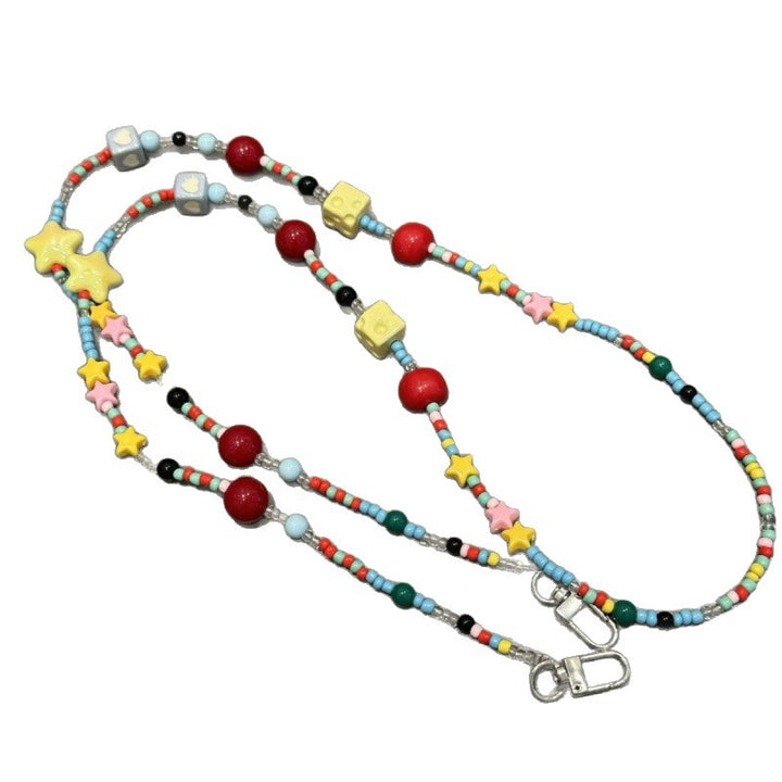 Bunte Perlenbrille Kette Karnz