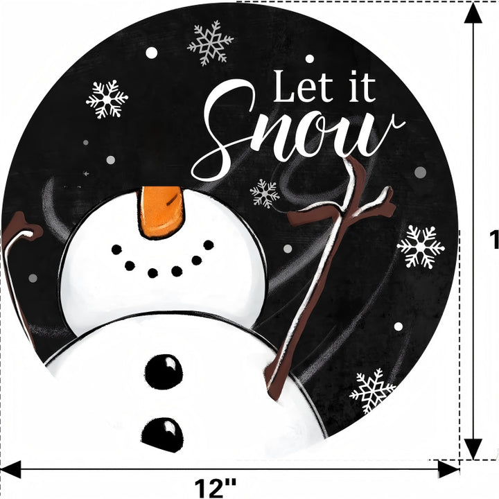 Dekoratives Holzschild mit Wintermotiven Karnz