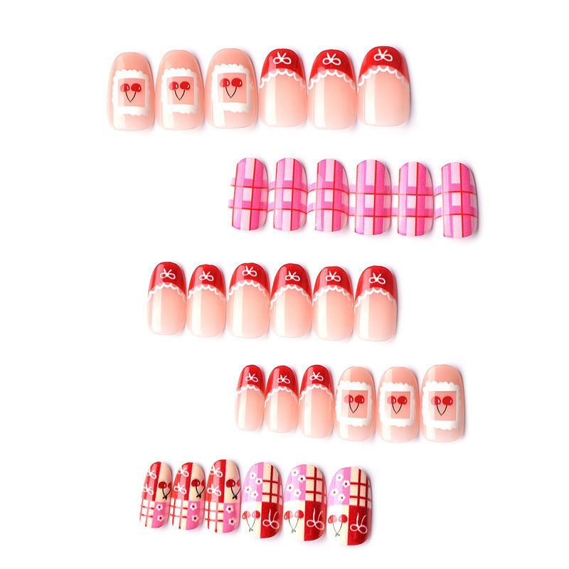 Künstlerisches Urlaubs-themed Press-On Nageldesign Karnz