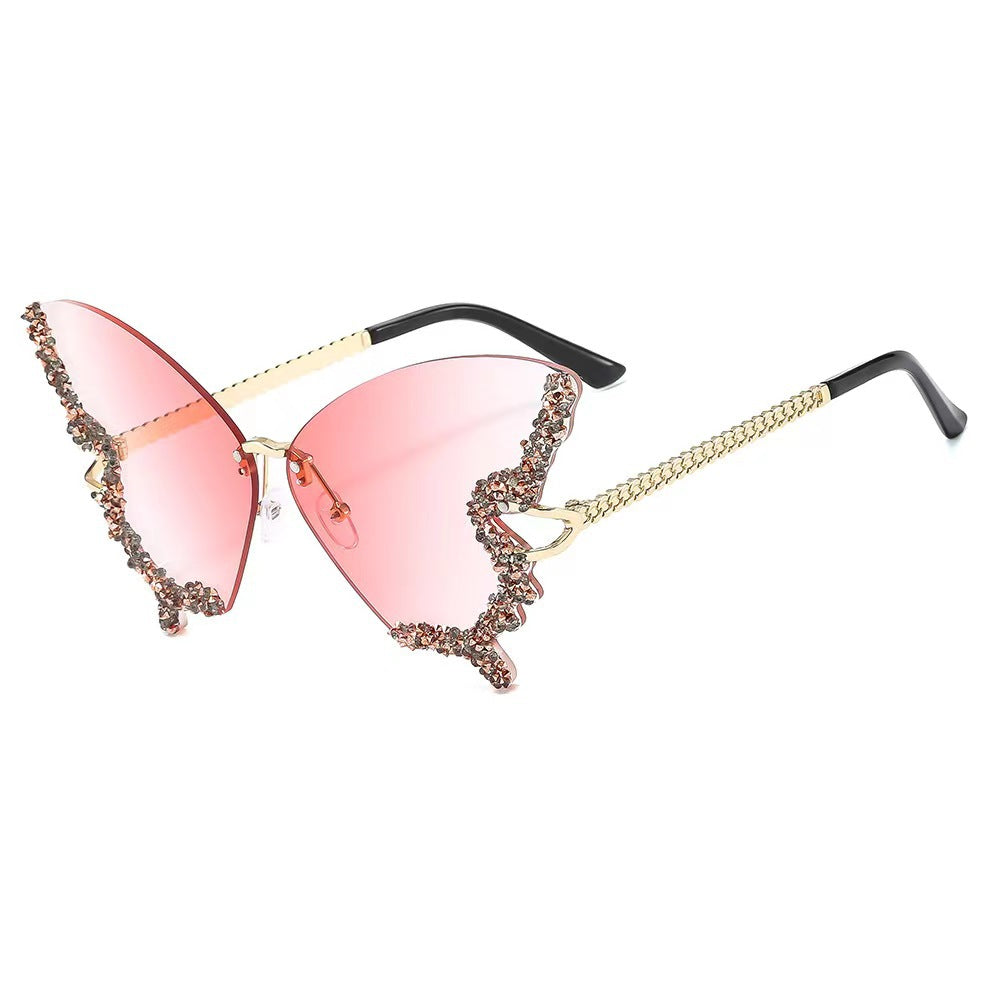 Damen extravagante Flügel-Sonnenbrille Karnz