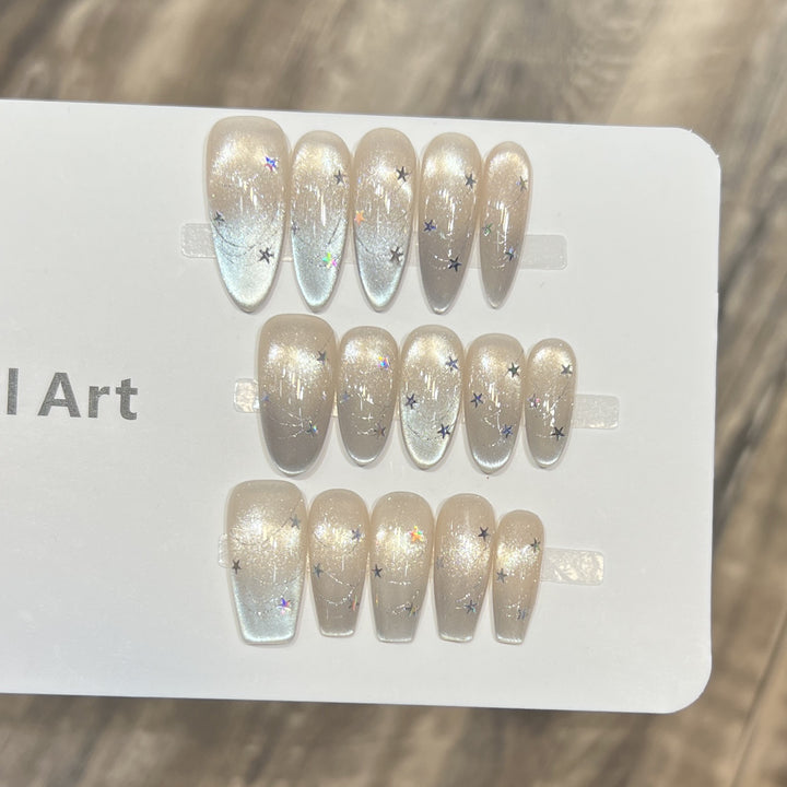 Cosmic Star-Accent Press-On Nail Set Karnz